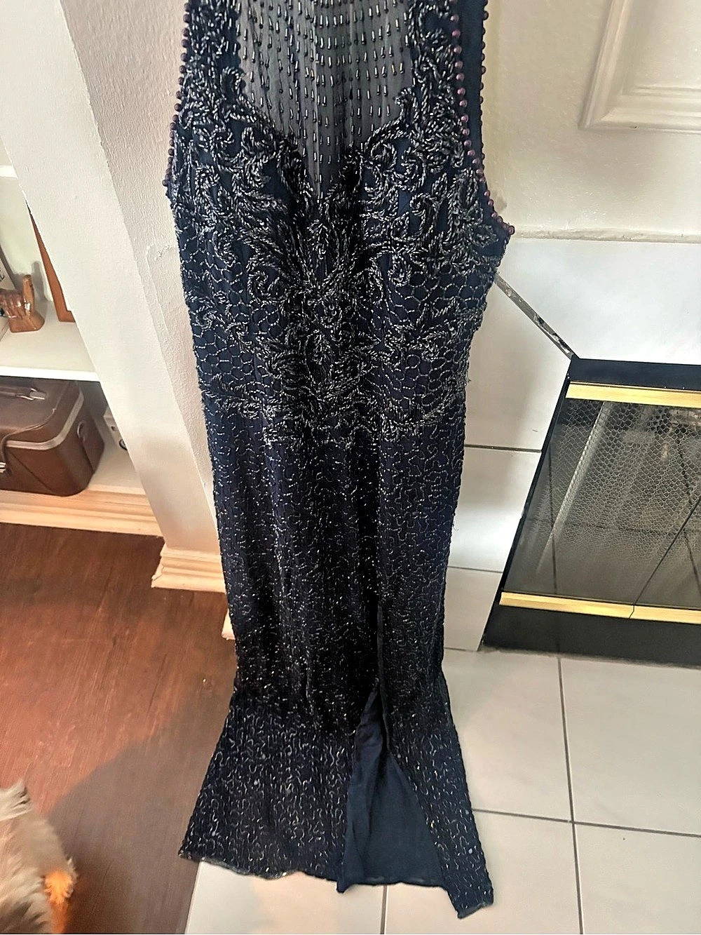 Sequin Creations Embellished Silk Maxi Dress Size 12